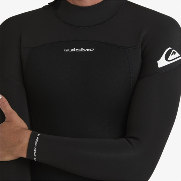 2024 Quiksilver Hombres Prologue 5/4/3mm Back Zip Neopreno EQYW103219 - Black